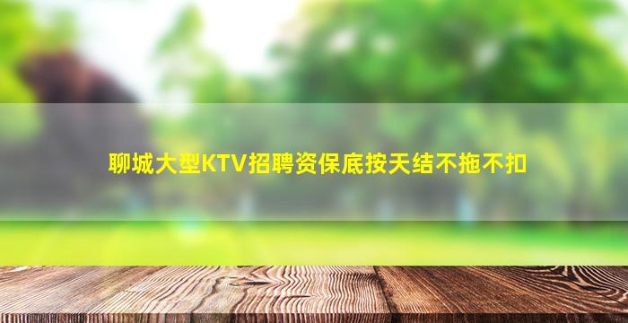 聊城大型KTV招聘资保底按天结不拖不扣